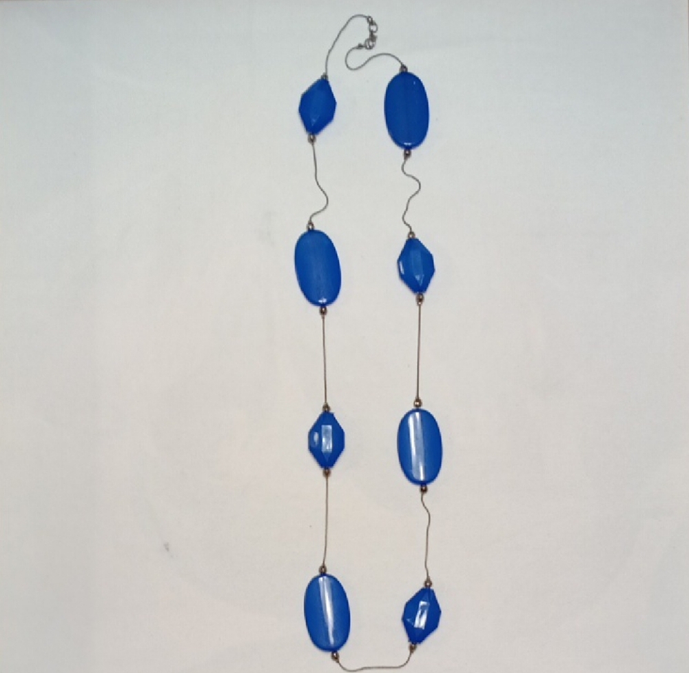 Elegant Blue Beaded Necklace